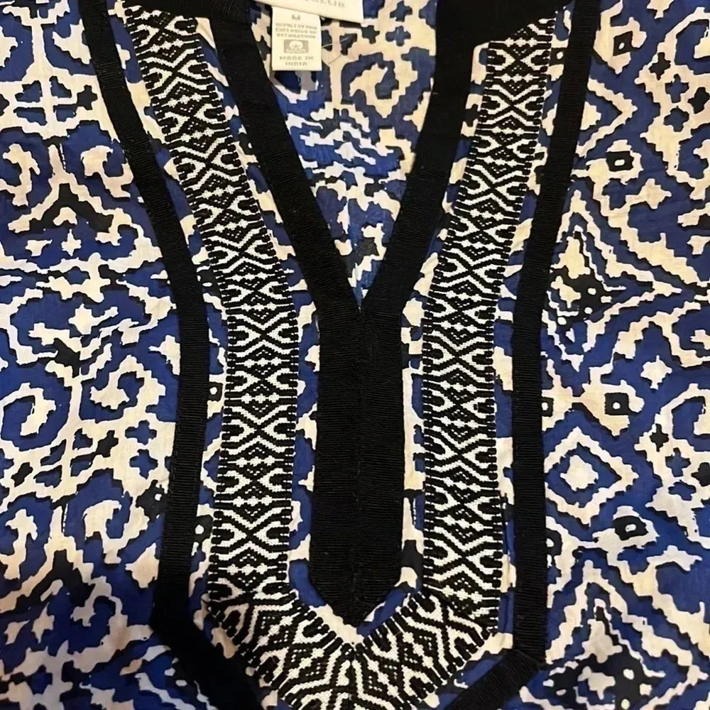 Charter club blue, white, black 3/4 sleeve tunic - medium - Image 7