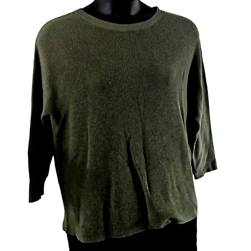 NWOT Halogen Women’s Dark Green Lightweight Crew Neck Pullover Sweater Size XL - Image 5