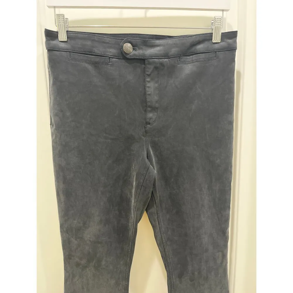 NWT Free People Faux Suede Black Stretch Cropped Pant Sz 8 - Image 2