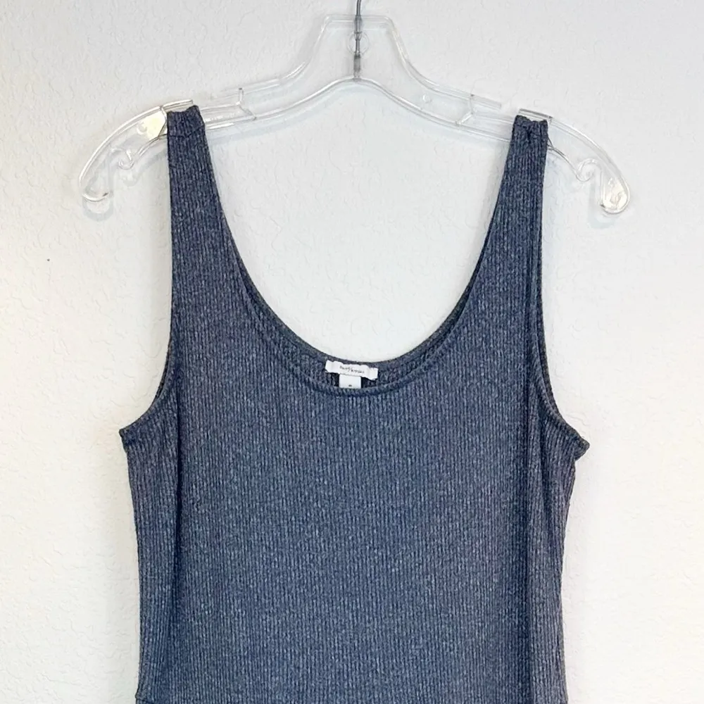 Daily Ritual Anthropologie Heather Blue Jersey Knit Midi Sleeveless Dress Medium - Image 5
