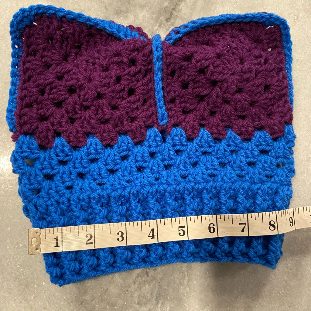 Handmade Crochet Cat Animal Ear Beanie Hat Cozy Ribbed Brim Stretch Winter Hat - Image 4