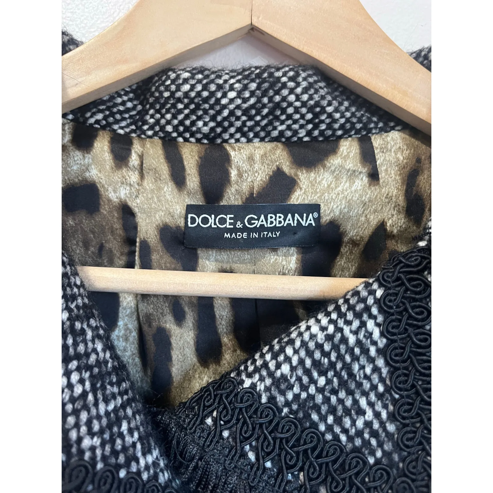 Dolce & Gabbana Black White Tweed Cropped Jacket Designer Blazer IT42 US6 - Image 7