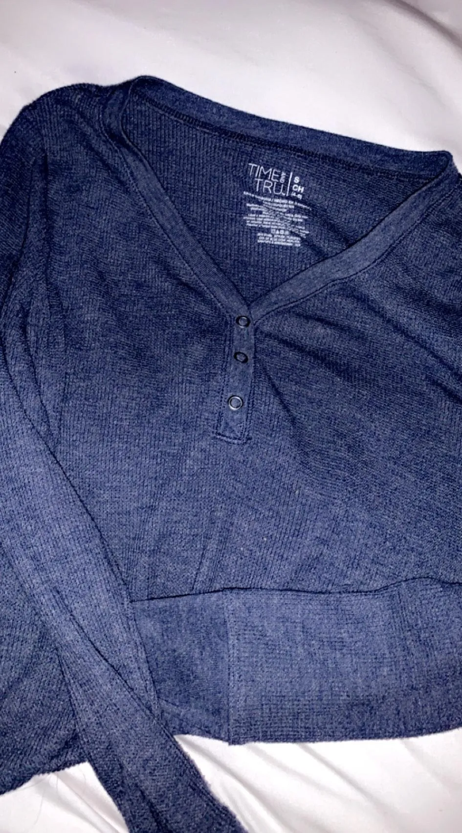 Dark Blue Waffle Button Up - Image 2