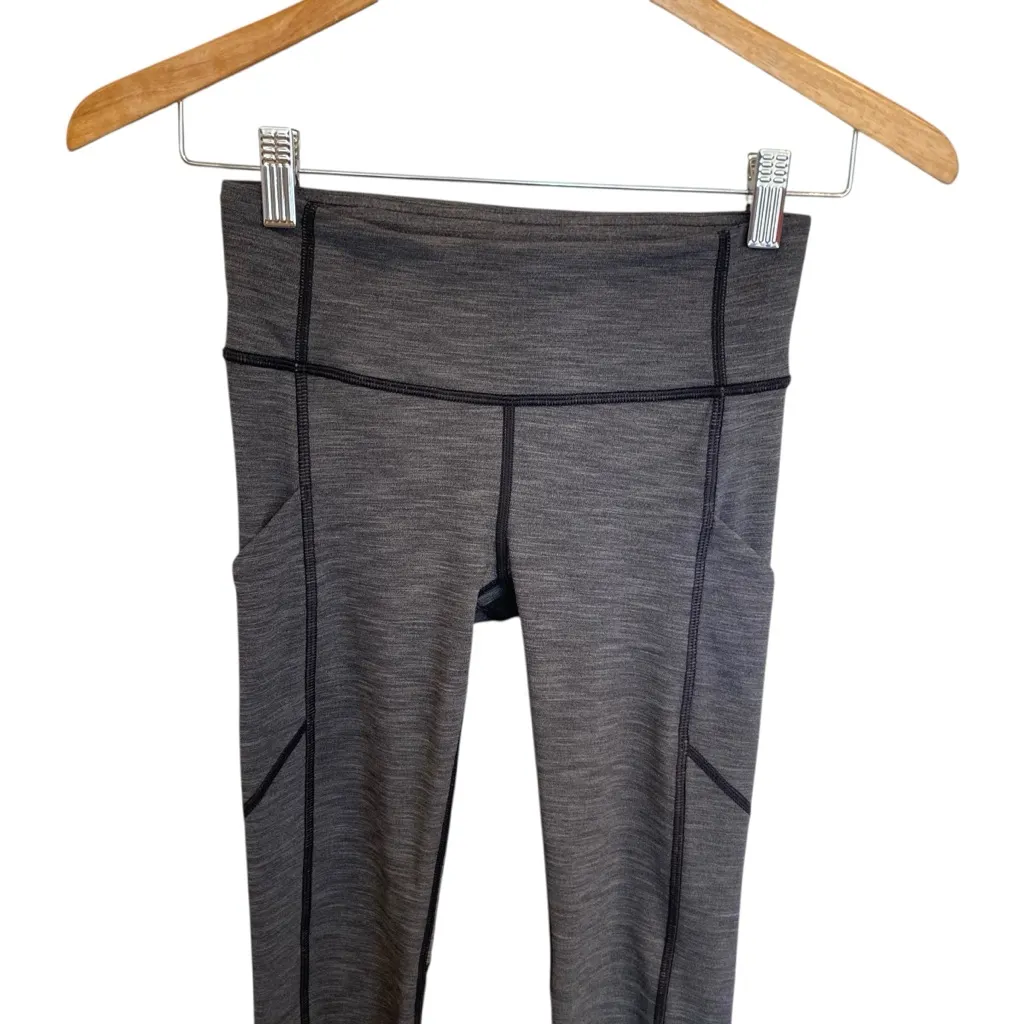 Lululemon On Track Tight In Heathered Grey / Black Size 2 - Image 5