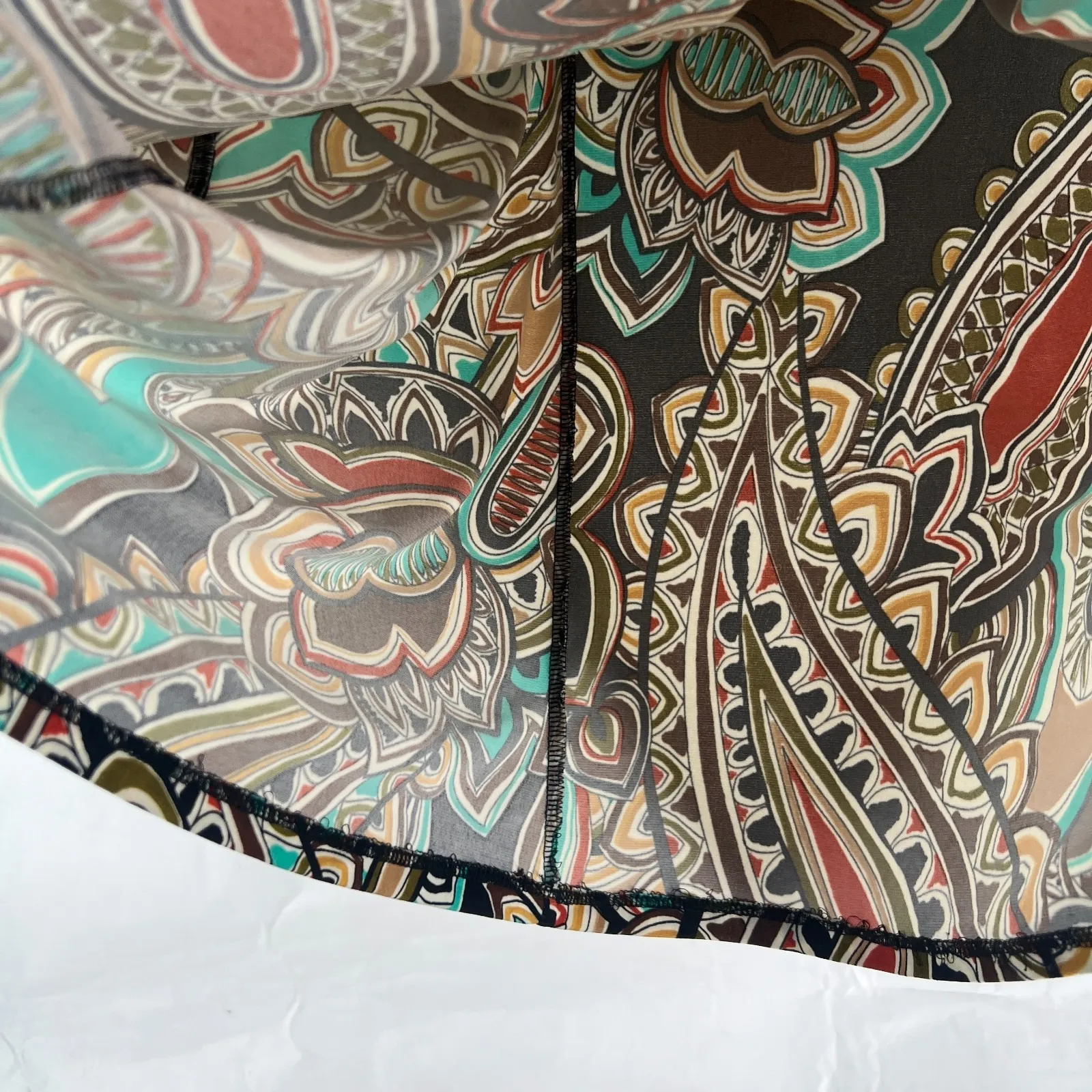 Kate & Mallory Maxi Dress Womens S Multicolor Paisley Stretch Formal V Neck Y2K - Image 6