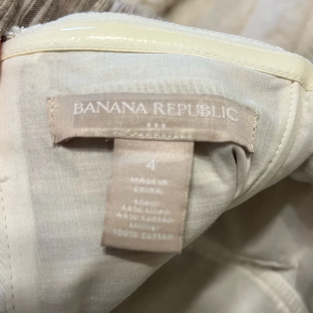 BANANA REPUBLIC Womens Size 4 Strapless Dress Heathered Striped Linen Cotton EUC - Image 5