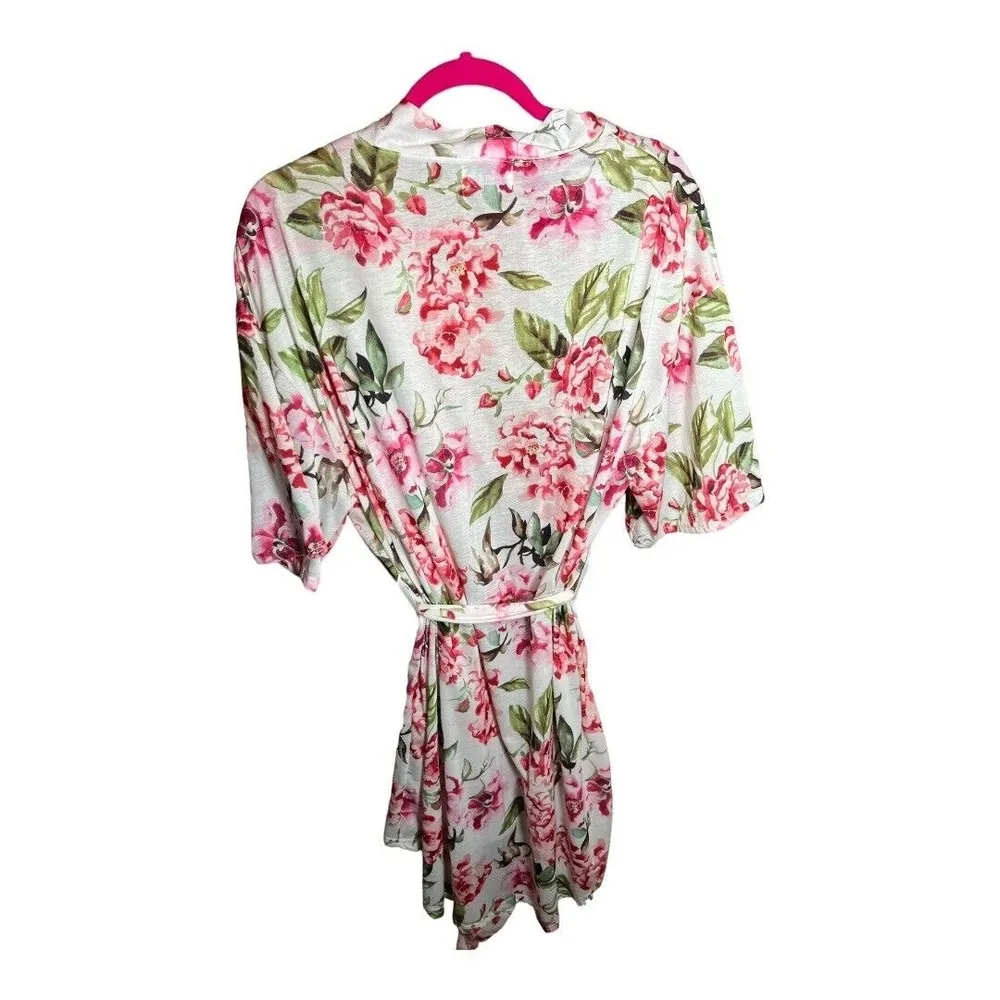 Show Me Your Mumu Pink & White Floral Brie Garden of Blooms Robe Womens O/S - Image 2