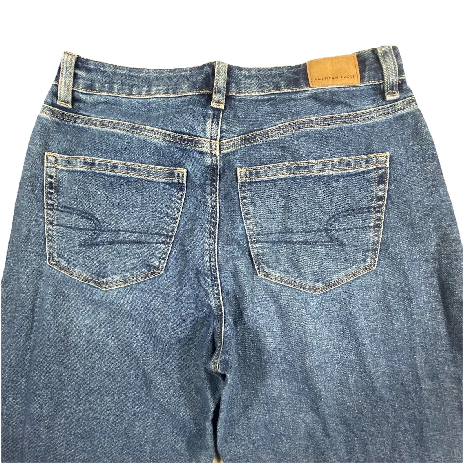 American Eagle Mom Jean‎ 4 Stretch Crop Ankle Denim Mid Rise Trendy Y2K Summer - Image 3