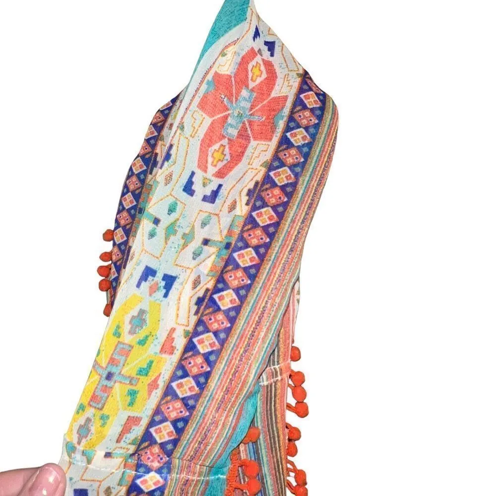 Forever 21 boho infinity scarf with pom pom trim - Image 3