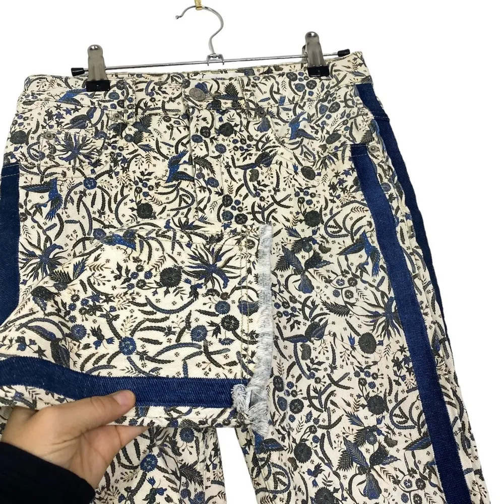 Etoile Floral Print Raw Hem Jeans - Image 3