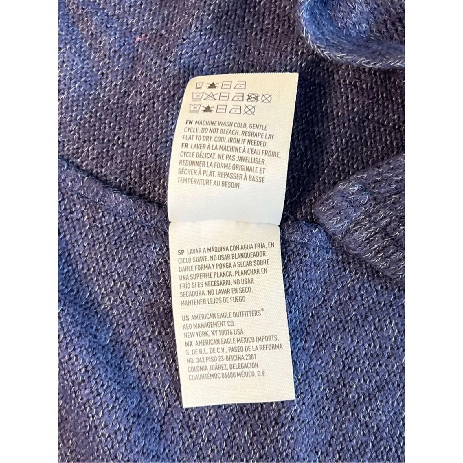 American Eagle Outfitters Blue Open Shrug Cardigan Sweater MEDIUM Non-Button‎ - Image 10