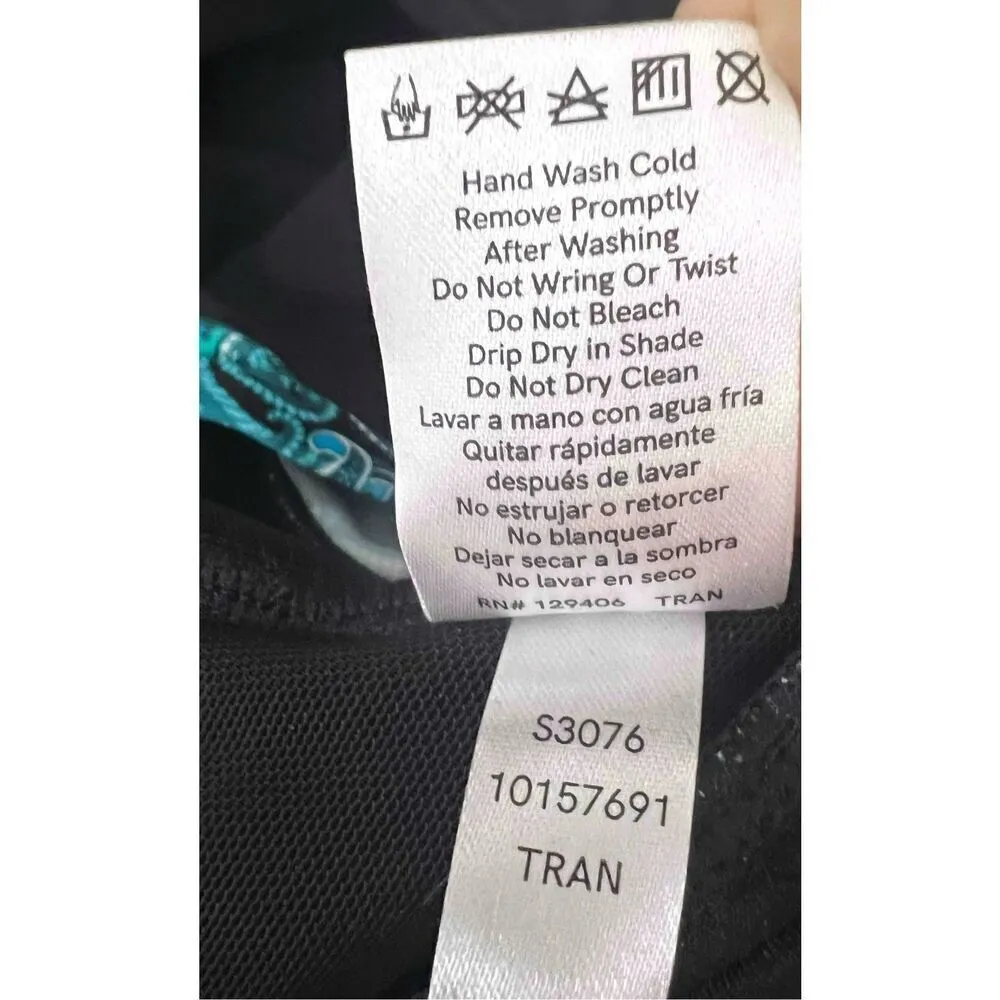 Venus Black Turquoise Print One-Piece Swimsuit Cross Strap Womens Plus Size 18 - Image 9