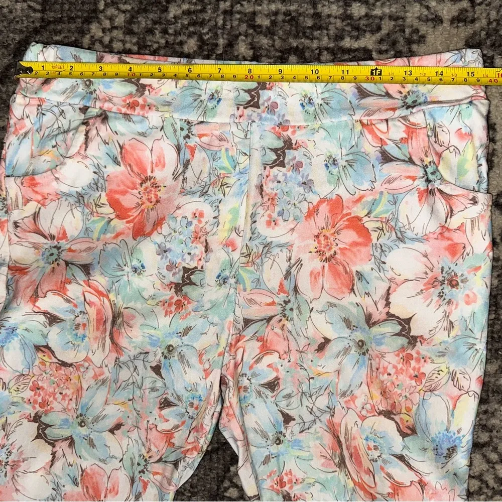 Tempo Paris Women’s Size XL Pastel Floral Print Pull On Skinny Pants - Image 6
