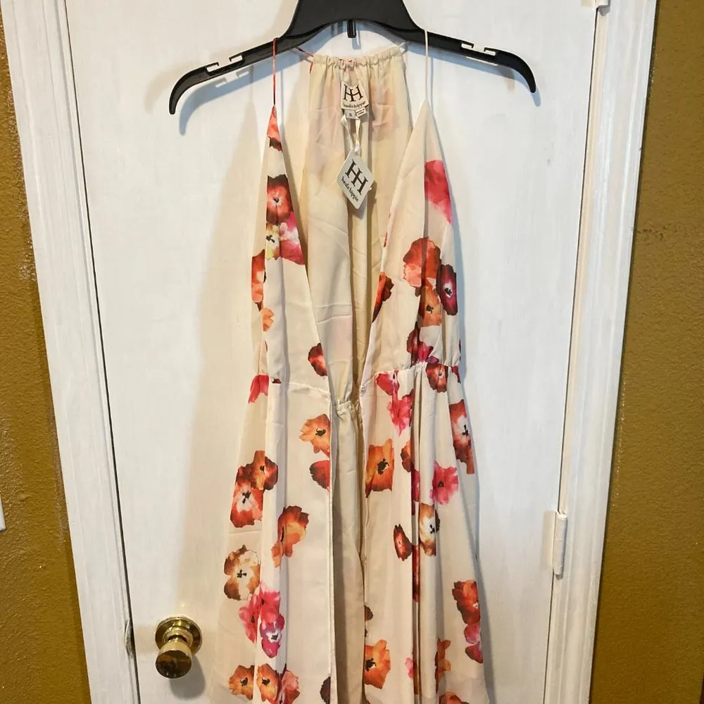 Haute Hippie women's S small lightweight flower print HARMONY wrap tie up dress - Image 5