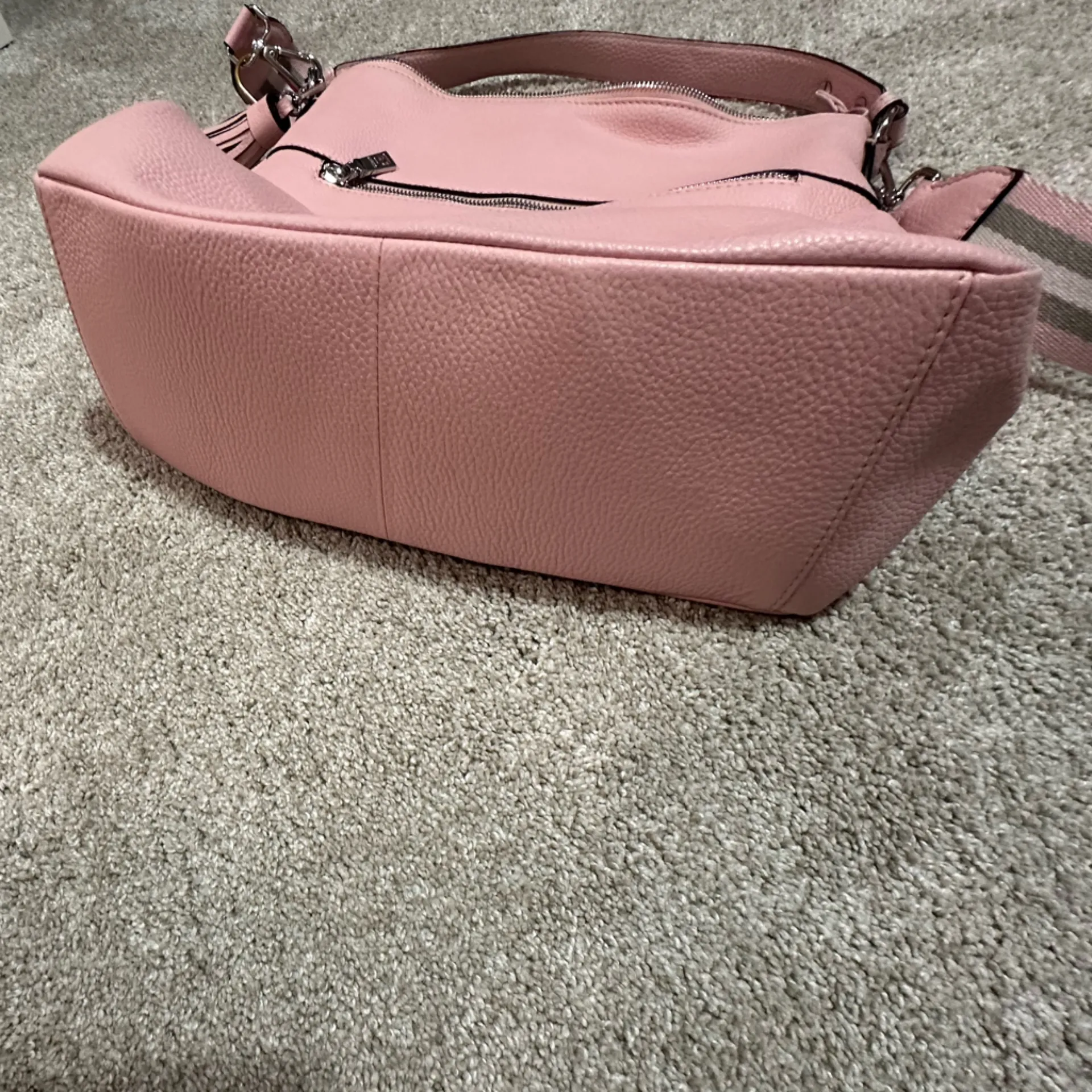 Osprey London Pink The Stella Leather Hobo Bag - Image 7