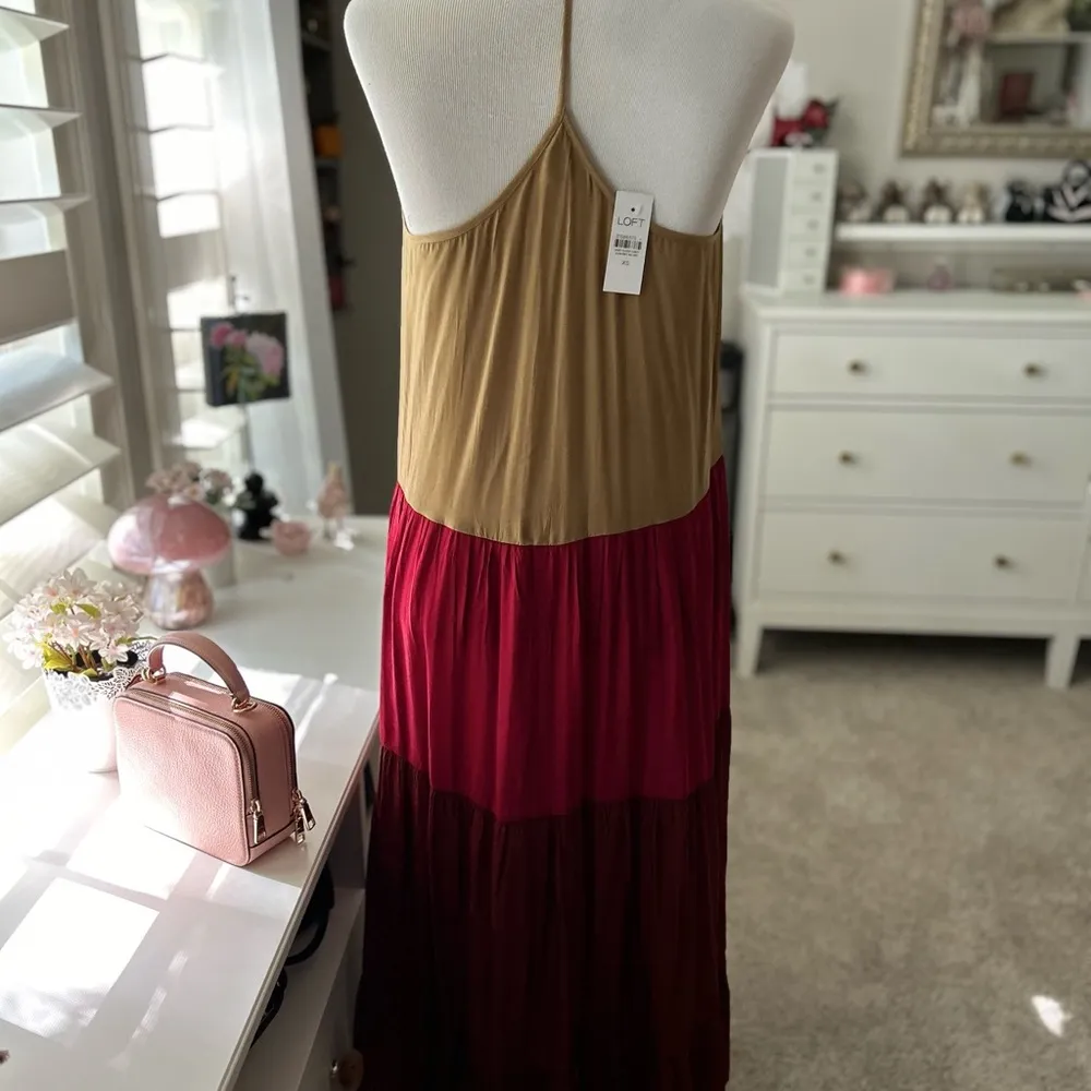 LOFT 4 Tiered Jewel Tone Maxi Sundress XS NWT - Image 2