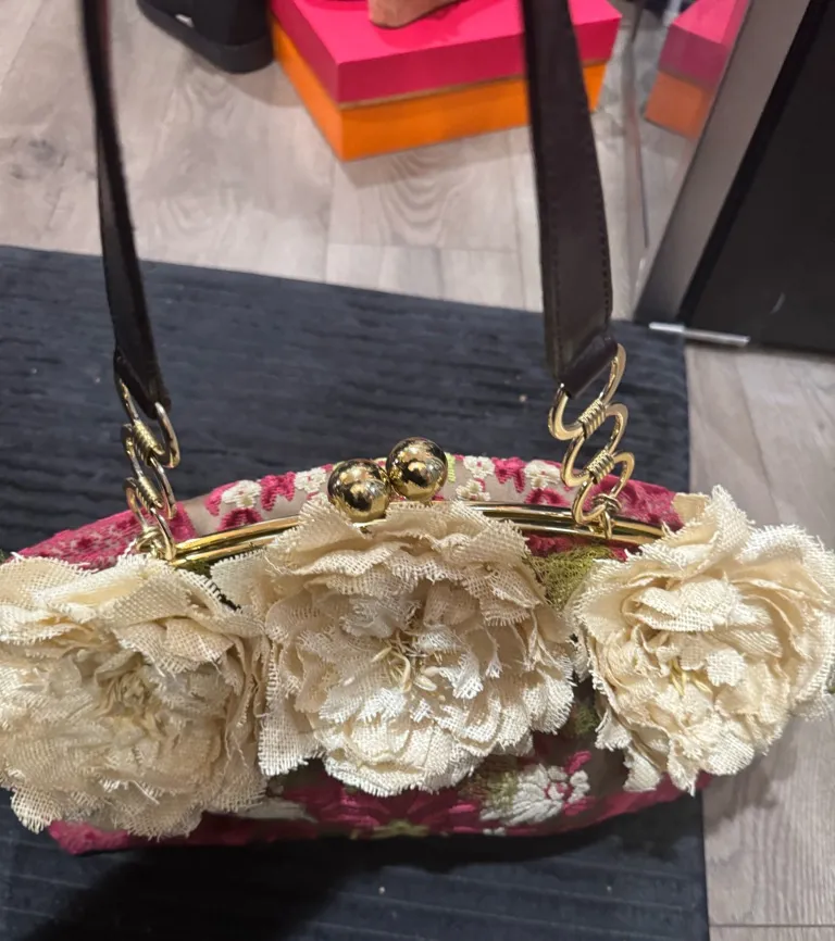 Floral Embellished Women's Bag Pink - Image 2