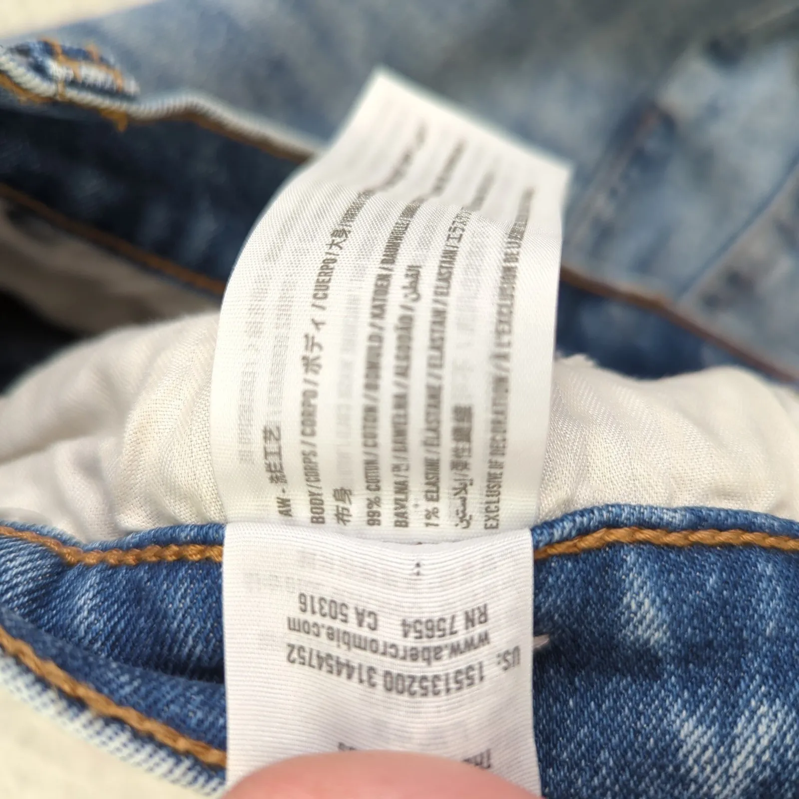 Abercrombie & Fitch The Ankle‎ Straight Ultra High Rise Patchwork Jeans 28 - Image 4