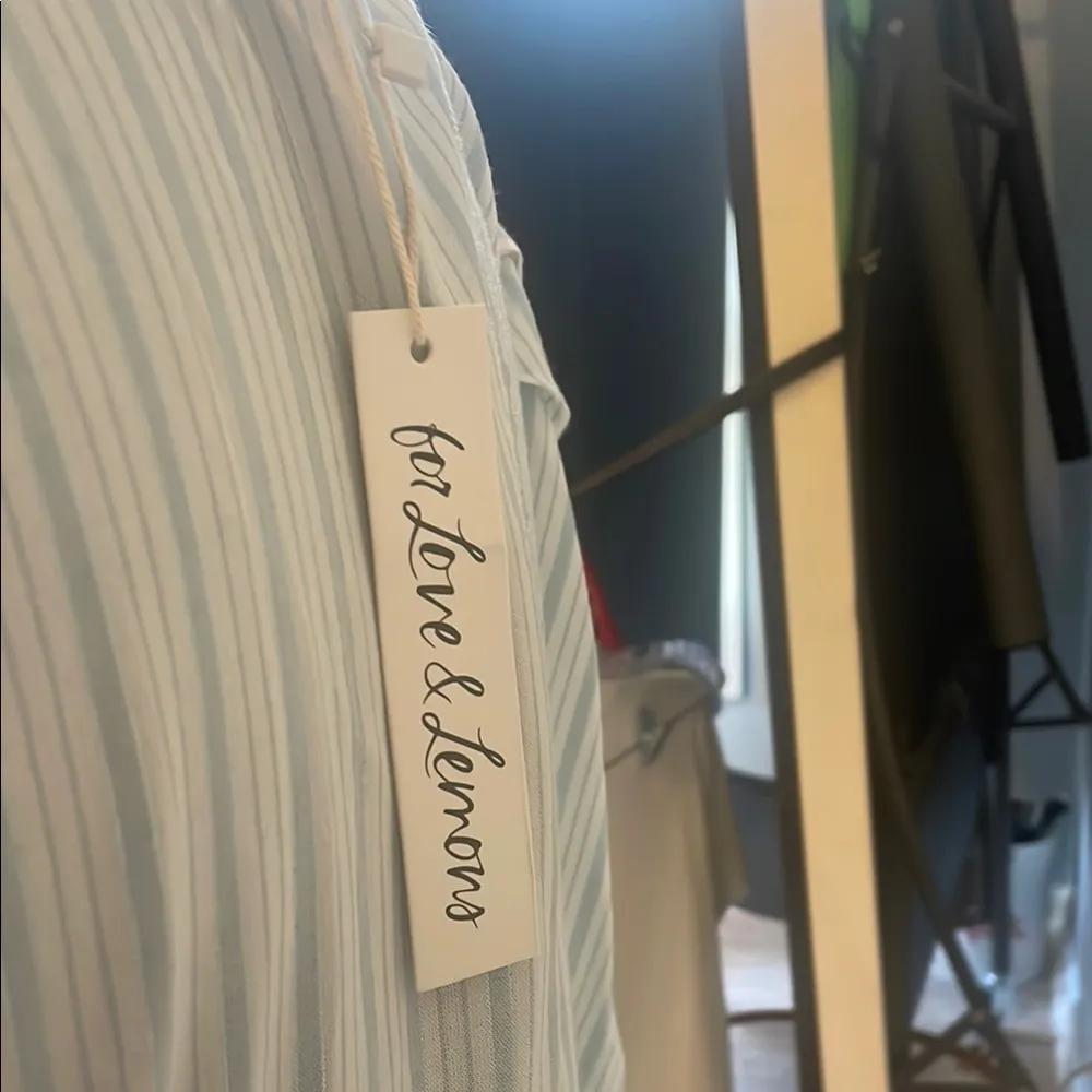 Elegant White and Blue Striped Dress for love & lemons nwt medium - Image 4