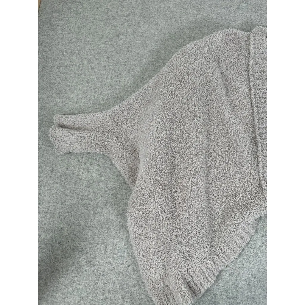 Barefoot Dreams L/XL Cardigan Shrug Cozy Chic Beige Fuzzy Soft Open Front - Image 8