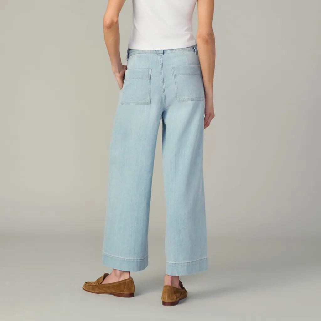 Joe’s Jeans The Addison Pant High Rise Drawstring Wide Leg Crop Jeans Size 31 - Image 2