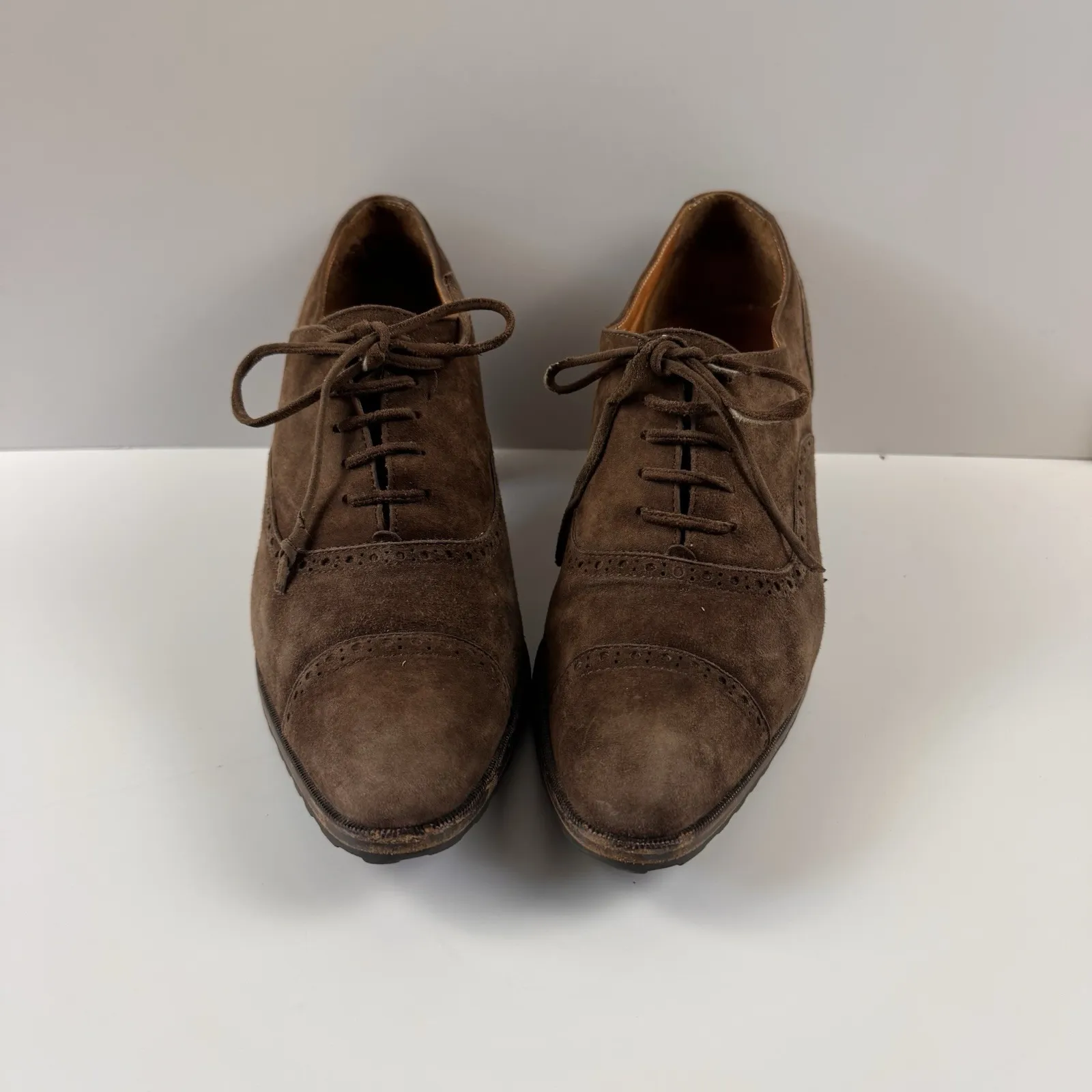 Vtg Polo Ralph Lauren Oxford Wingtip Heels Derby Booties‎ Pumps Sz 10 B Italy - Image 5