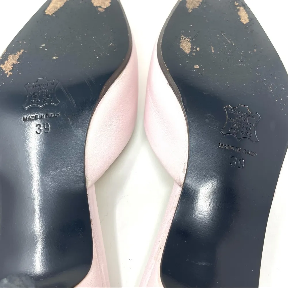BARNEYS NEW YORK pink kitten heel mules, made in Italy, size 39, - Image 11