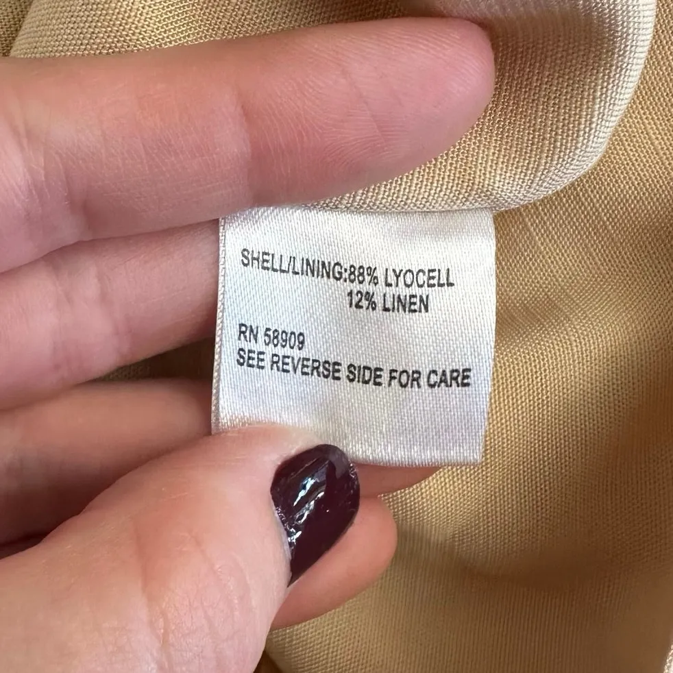 Gianni Bini NWT Woven Beau Crop Top Puff Sleeve Womens‎ Size S in Khaki - Image 8