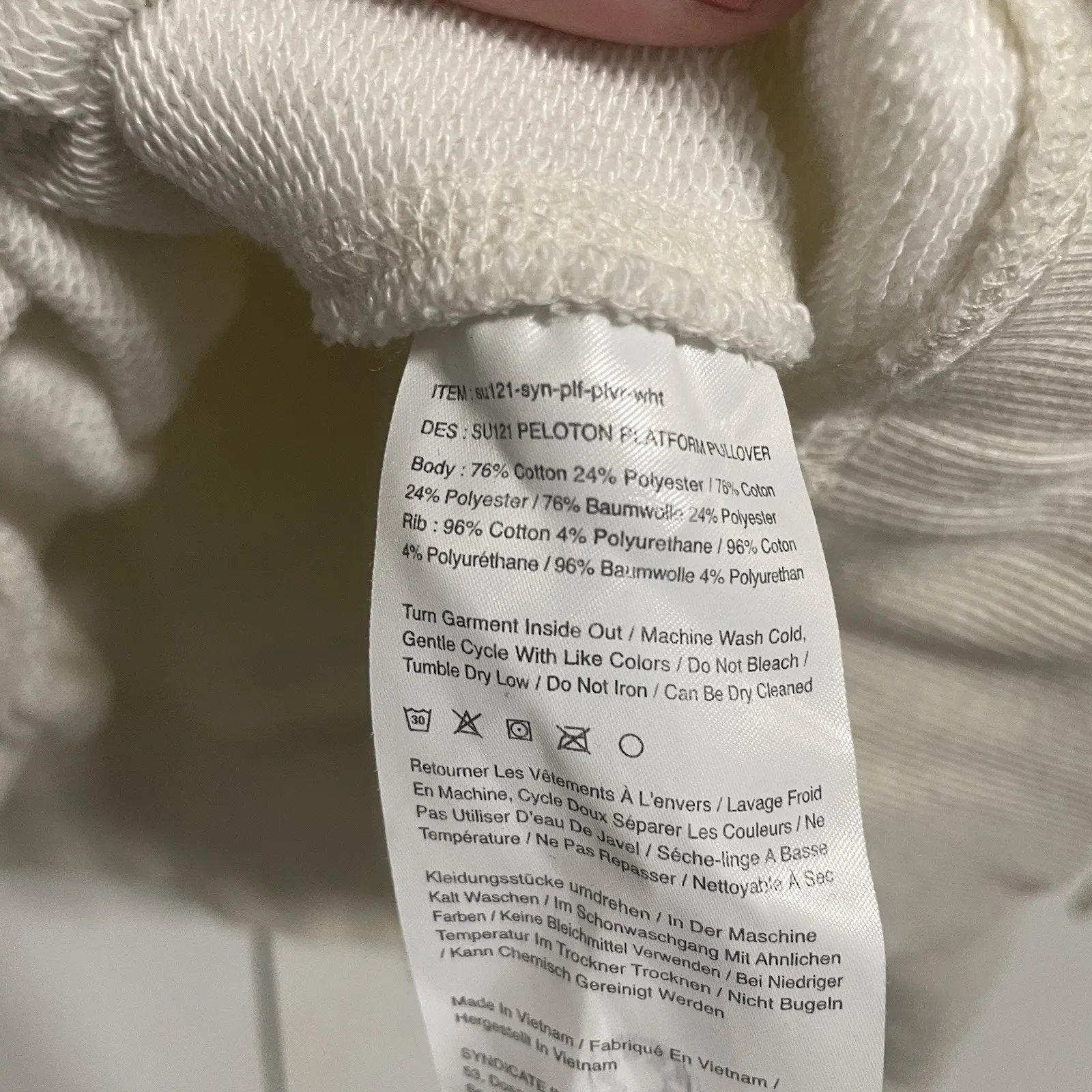 PELOTON Cream Raglan Sweatshirt Logo Pullover Athleisure Women's Size 2X - Image 8