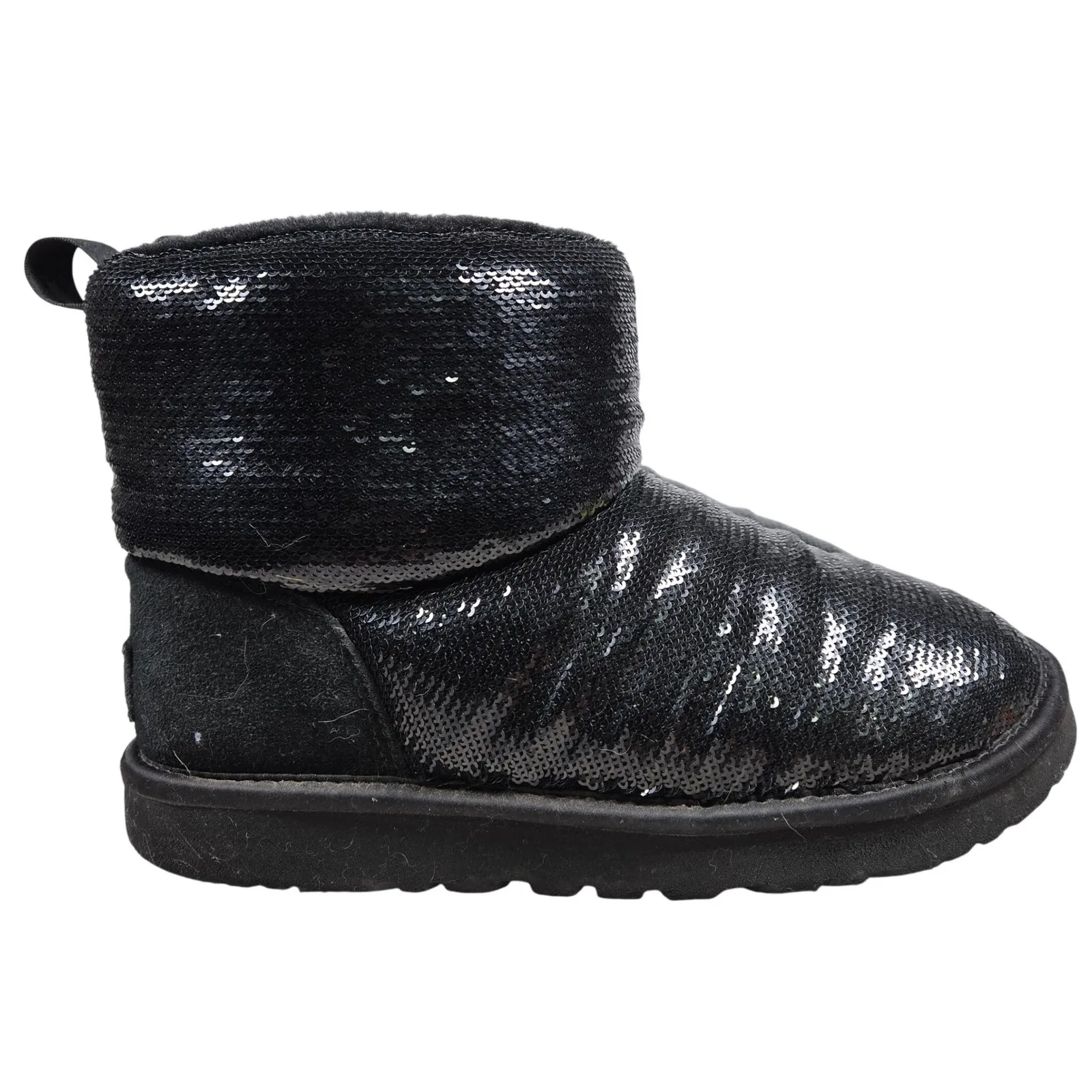 UGG Women's Black Sequin Mini Mirror Ball Bootie Boots Size 6 - Image 2