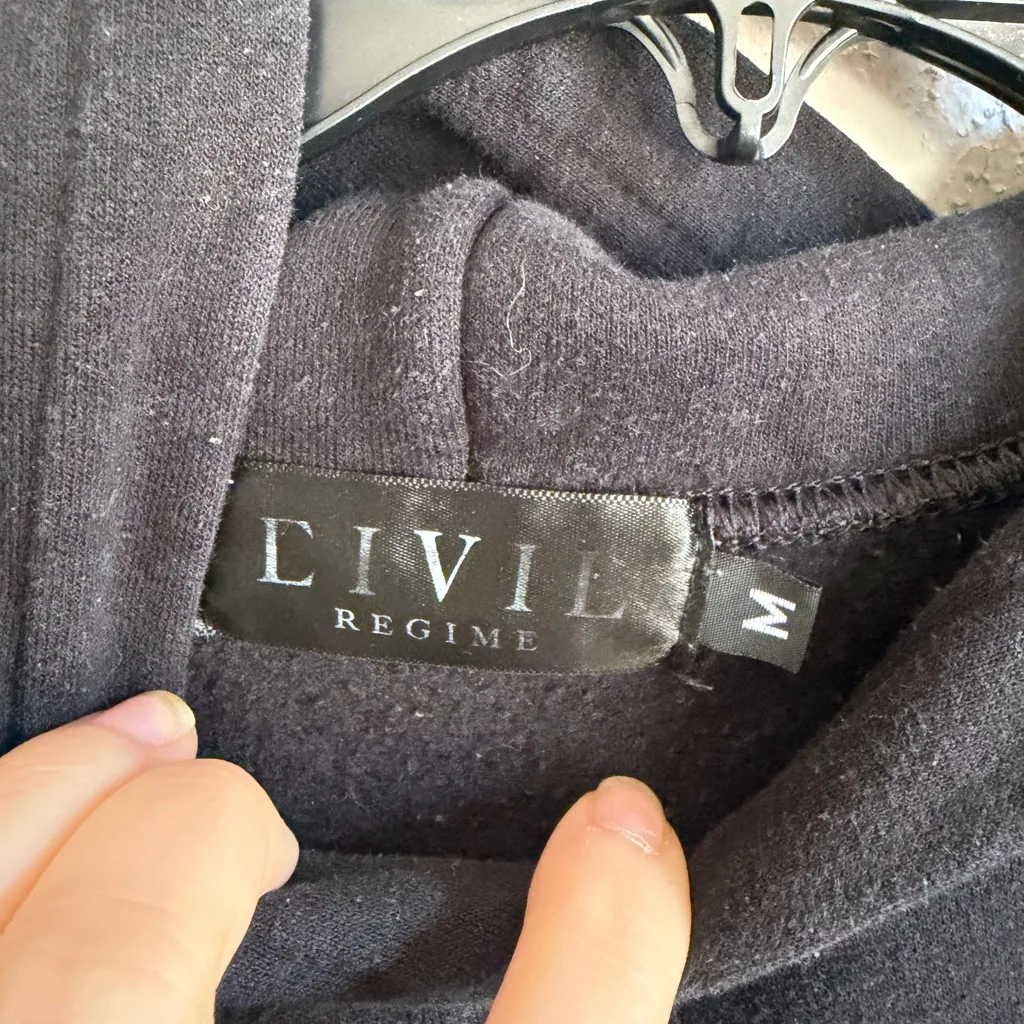 Civil Black Rose Graphic Hooded Sweatshirt Womens M City Streetwear Causal Size M - Image 3