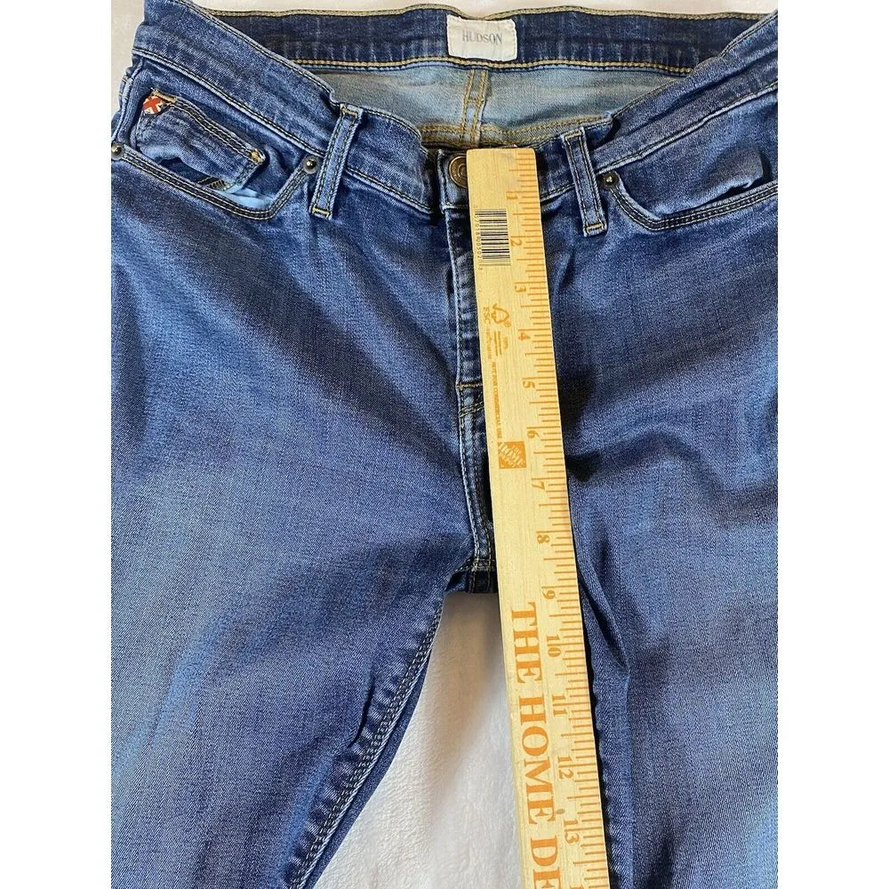 Hudson Jeans Womens Size 30 Ankle Super Skinny Krista Dark Raw Hem Denim Stretch - Image 7