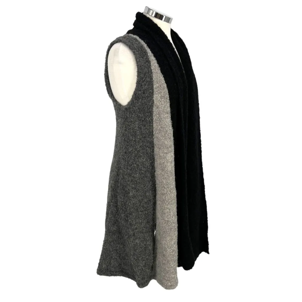 The Alpaca Guy Sleeveless Colorblock Vest Lounge Duster Gray Black One Size Size undefined - Image 5