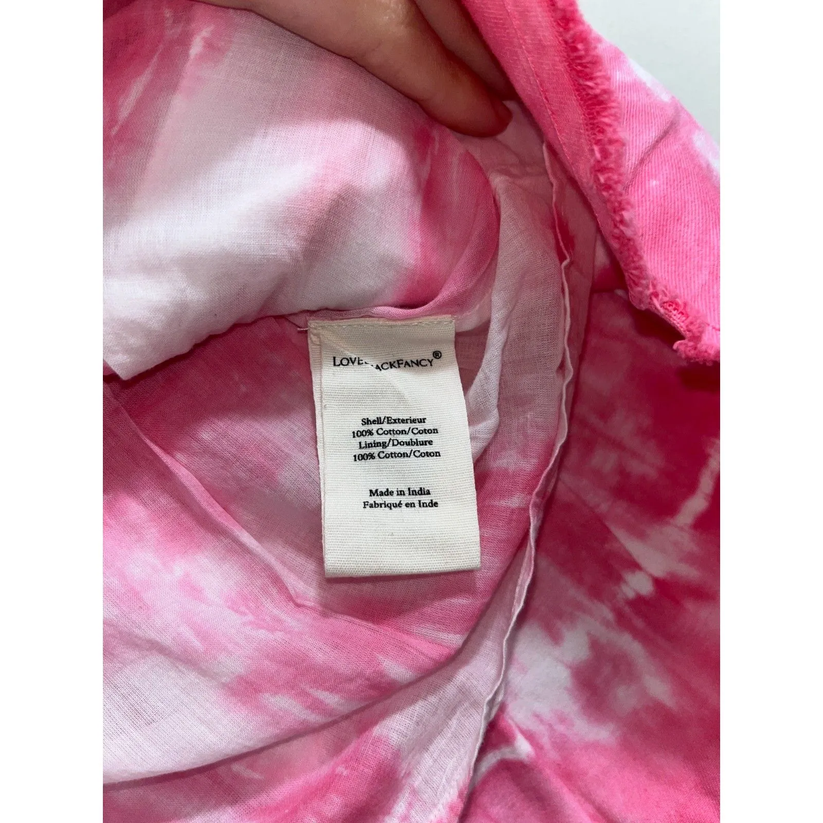 LoveShackFancy Landen Tiered Ruffled Mini Skirt Size 8 Tie Dye Pink Coquette - Image 6