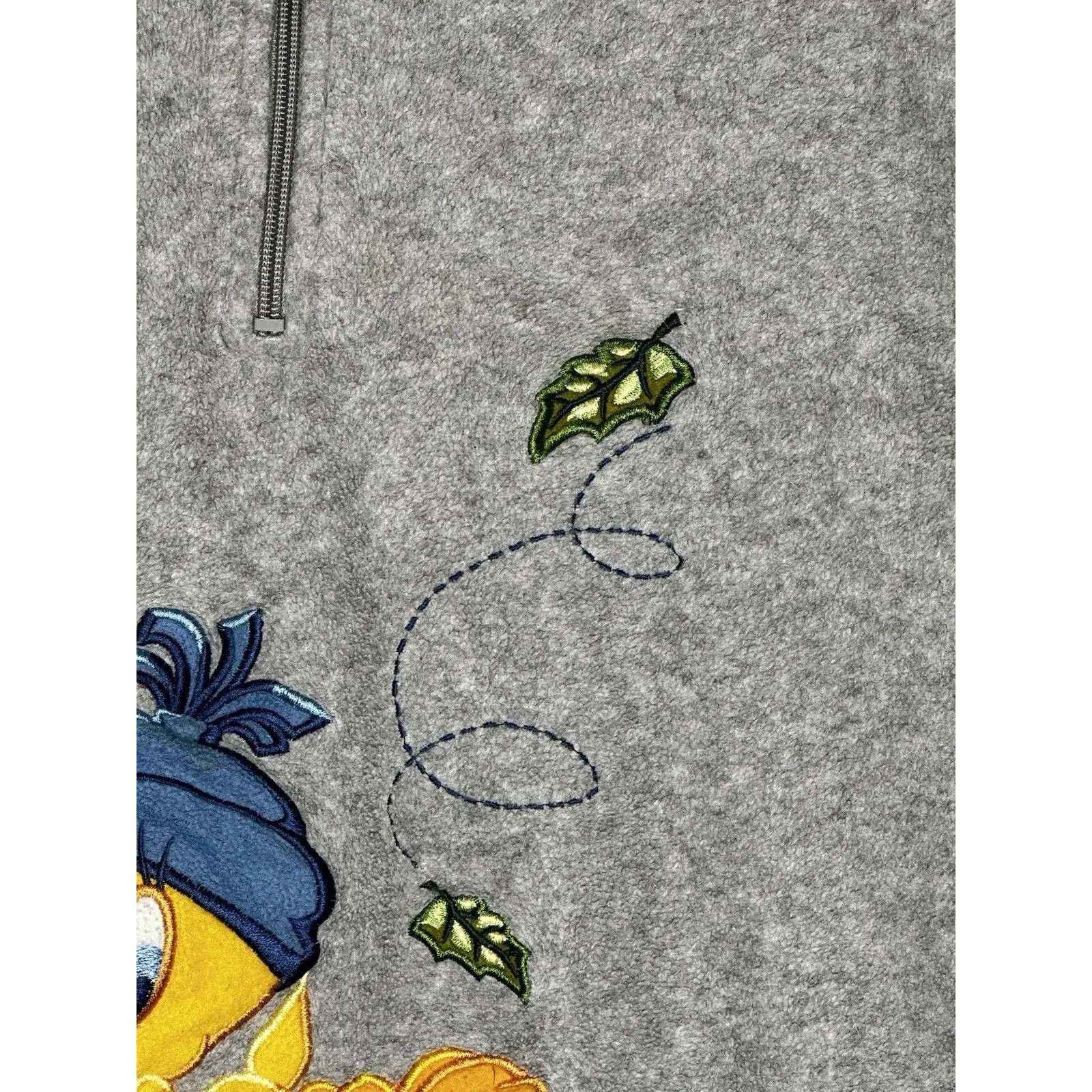 Vintage Looney Tunes Tweety Embroidered Fall Gray Hoodie Quarter‎ Zip Size XL - Image 3