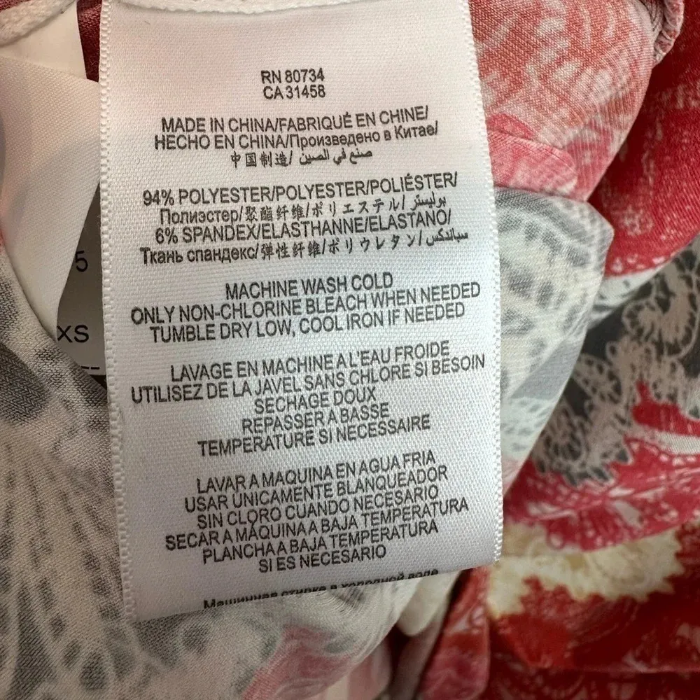 BCBGMAXAZRIA Curry Red Combo CHRISTELLE Ruching Jersey Dress Size XS NWT - Image 12