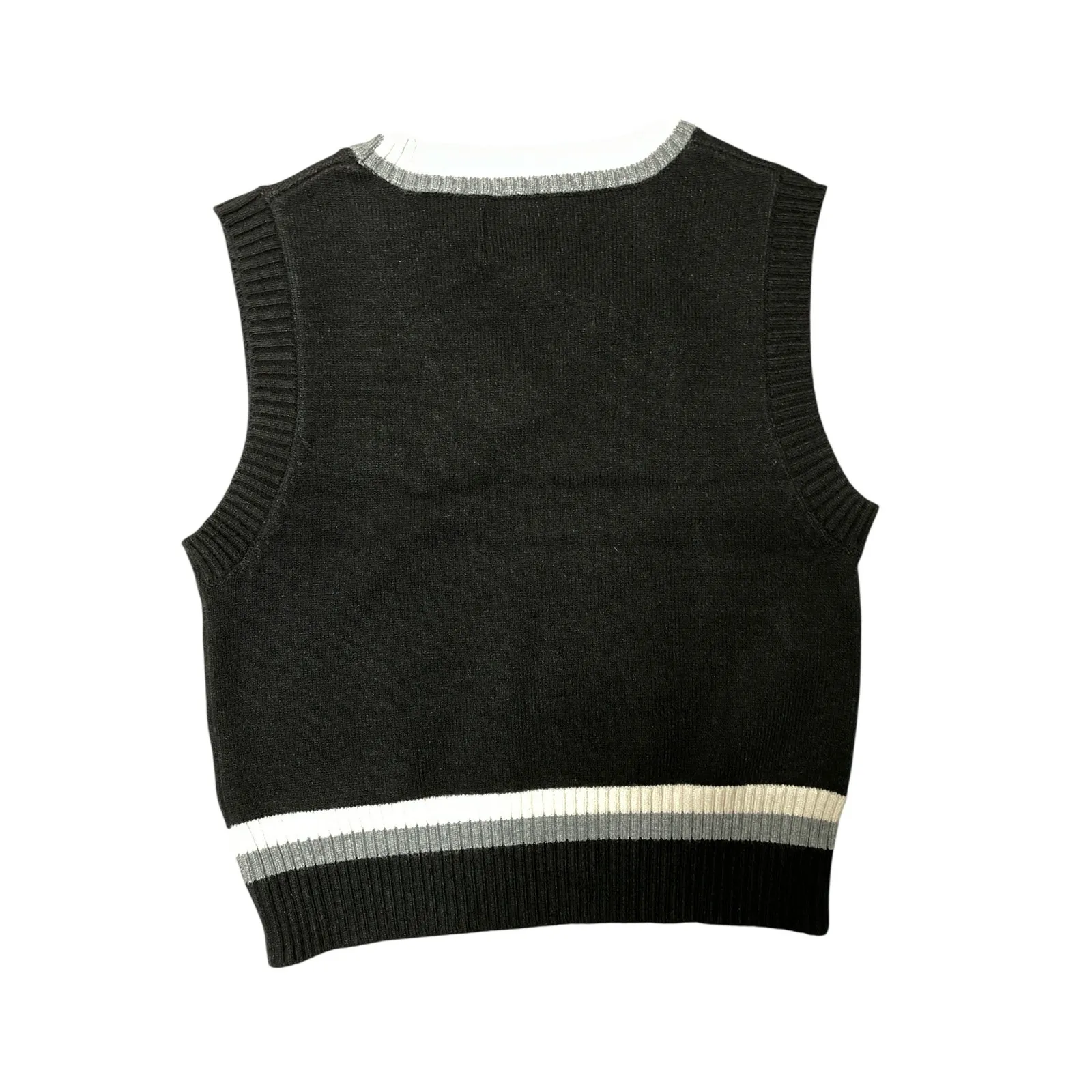 Urban Outfitters BDG Ronnie Cropped Black Knit Vest Medium - Image 3