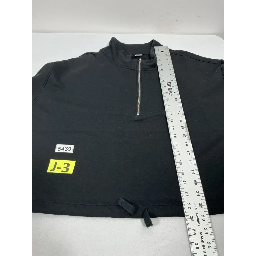 Womans Old Navy Long Sleeve Pullover Sweatshirt Medium Black 1/4 Zip Cropped - Image 6