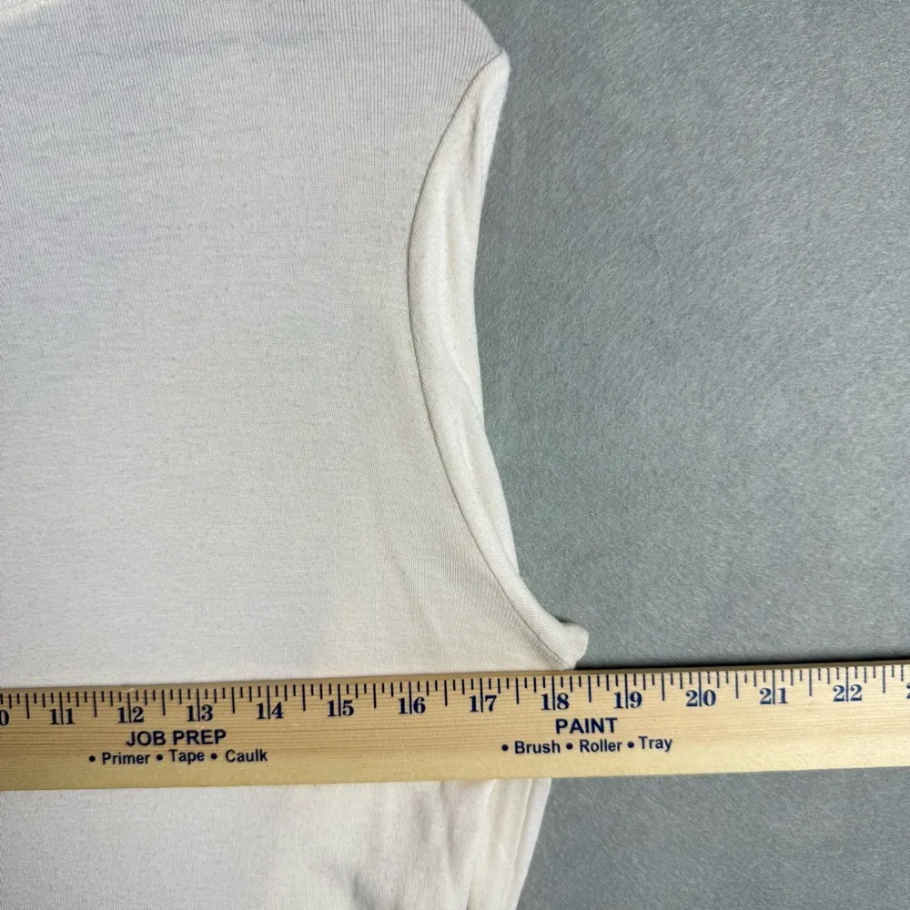 Ralh Lauren Sport Women’s Long Sleeve V-Neck Fitted Shirt Ivory Pima Cotton L - Image 6