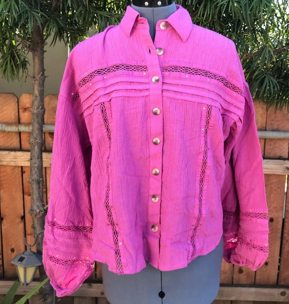 Free People Summer Stars Button Front Shirt (14) - Image 2