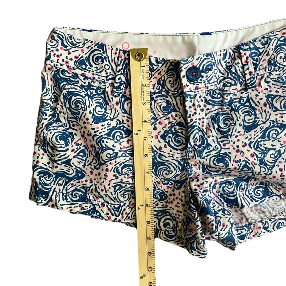 Lilly Pulitzer The Walsh Shorts Size 6 Pink Blue White Starfish Print Preppy - Image 9