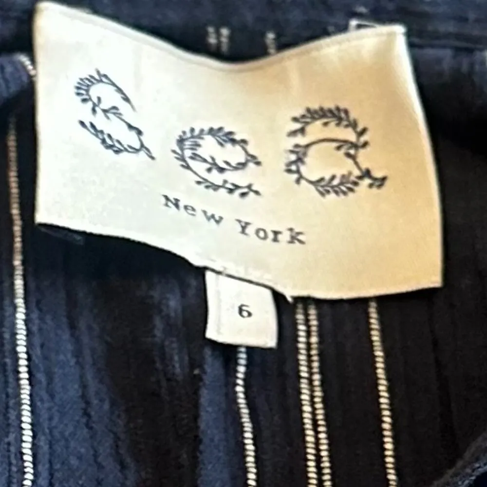 Sea New York Navy White Stripe Shift Dress Flowy 100% Cotton Size 6 Women's Blue - Image 12