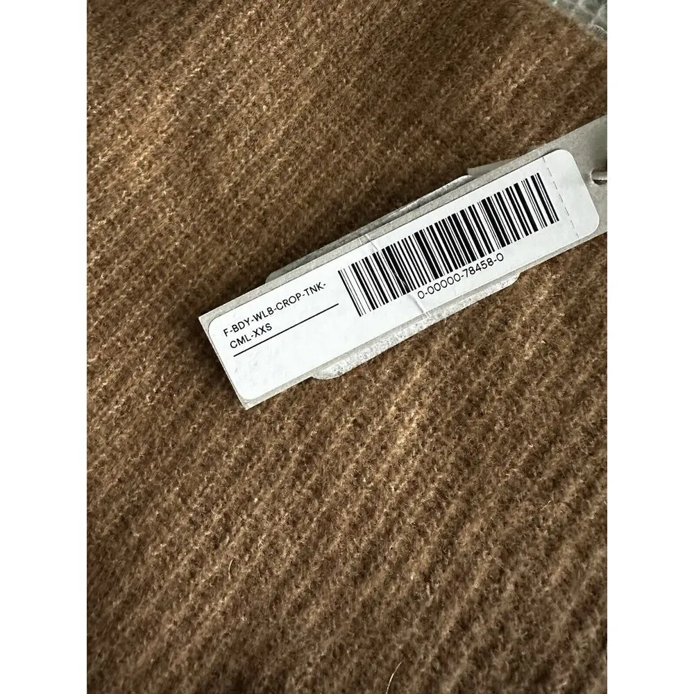 New Everlane Camel Yak Wool Blend The Cozy Stretch Knit Cropped Tank Top XXS - Image 2