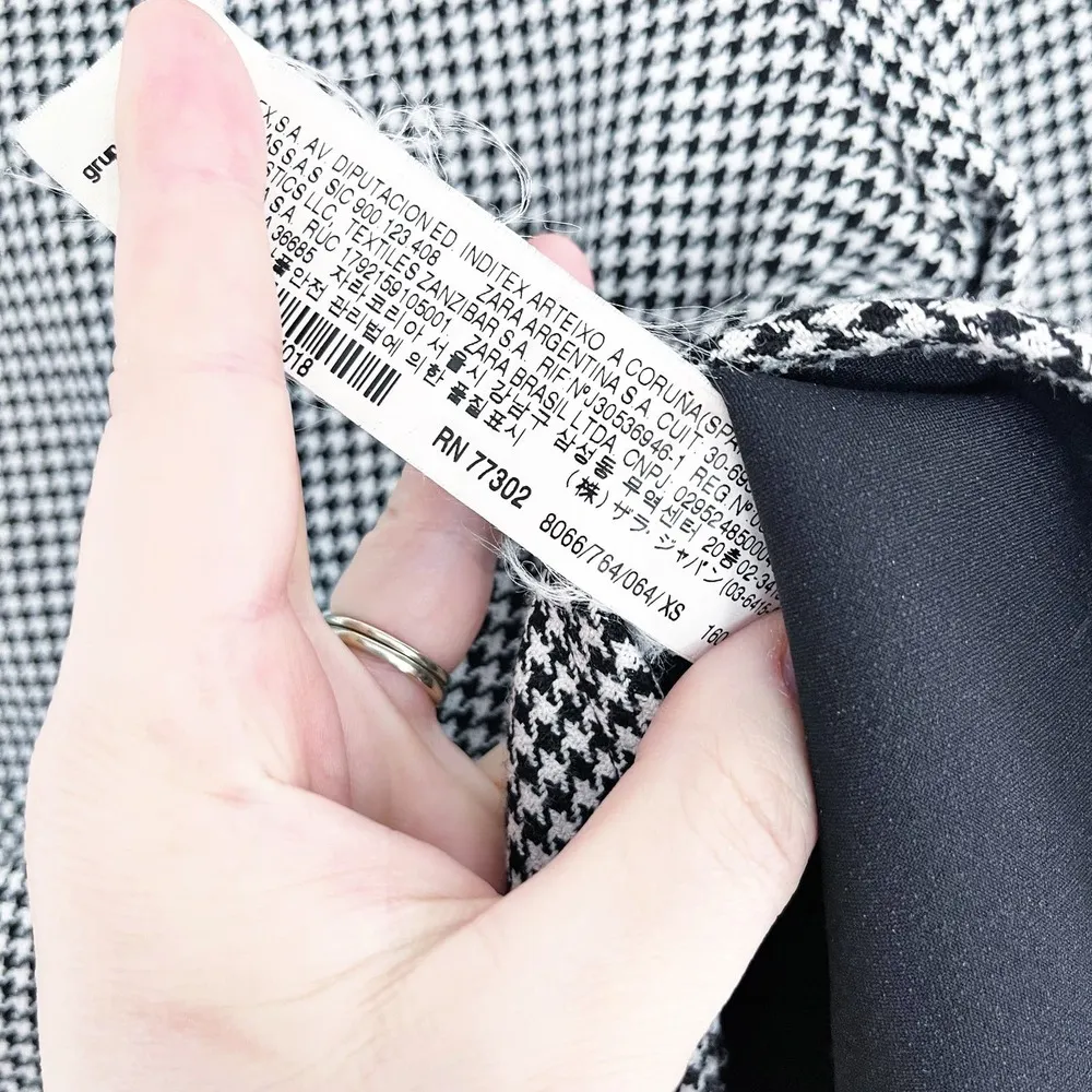 Zara Woman Houndstooth Long Sleeve Peplum Top - Image 5