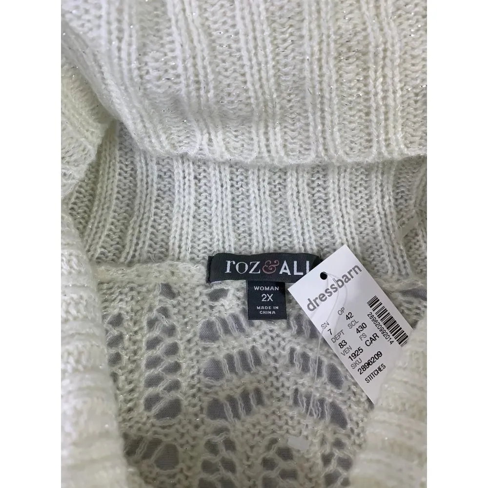 Roz & Ali Women's White Knitted Top - Image 4