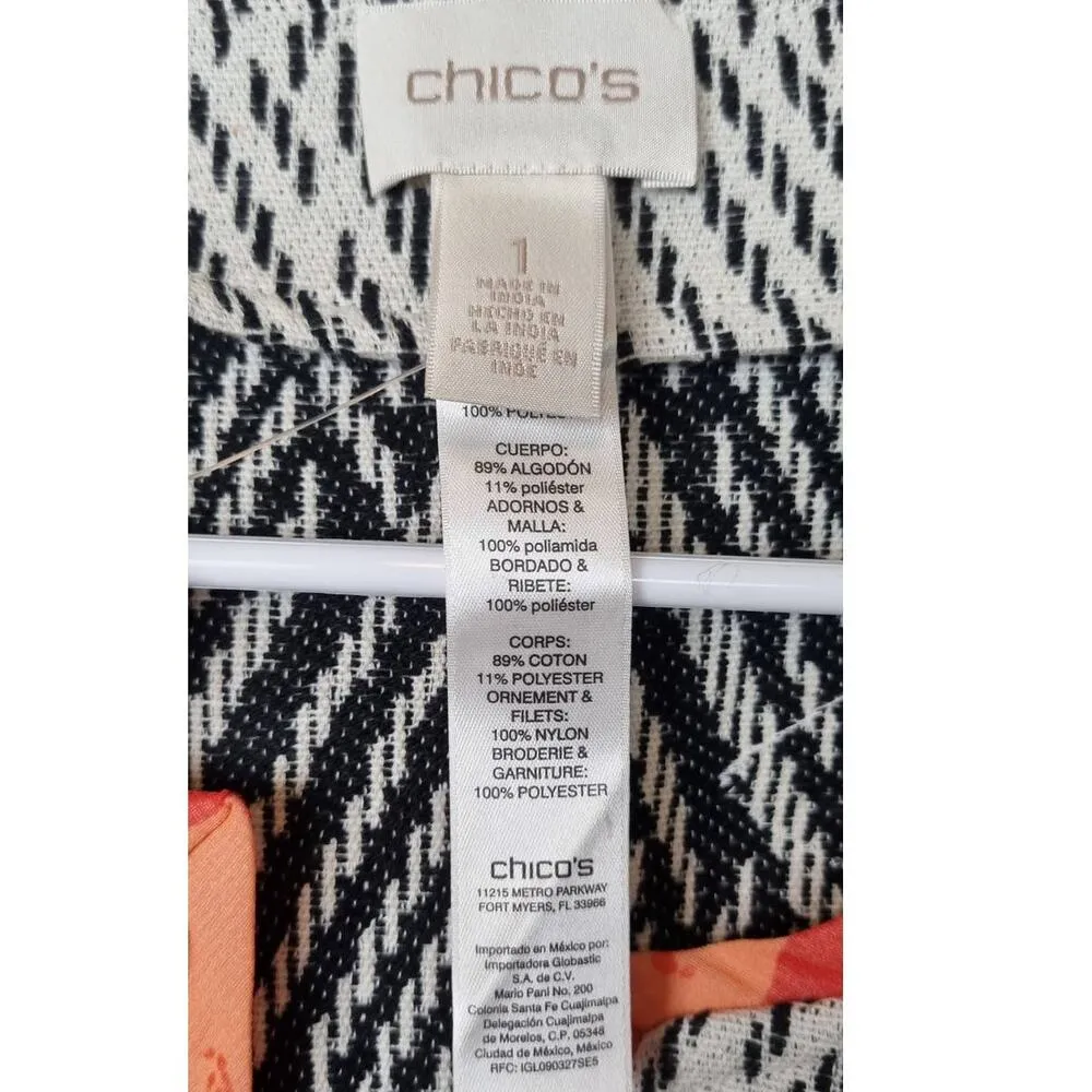 Chico's Artisan Applique Jacket Size 1 Medium NEW - Image 6