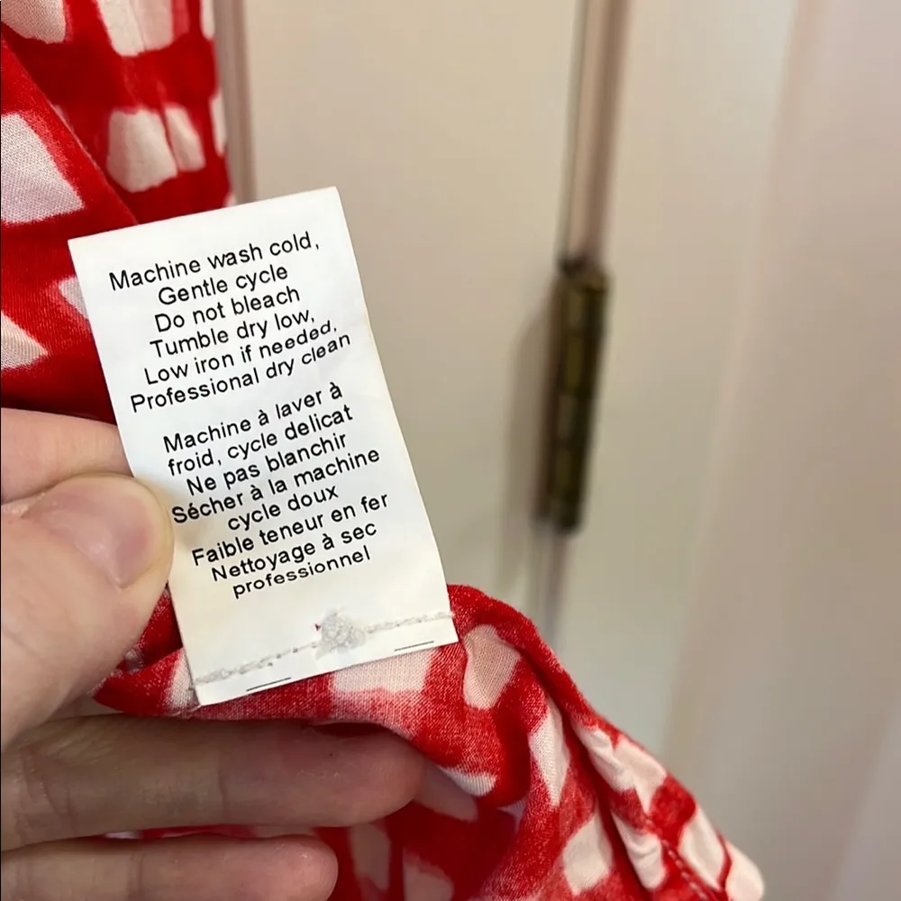 Anthropologie 11.1 TYLHO Red and White Checkered Flowy Shirt Dress - Size Small - Image 16