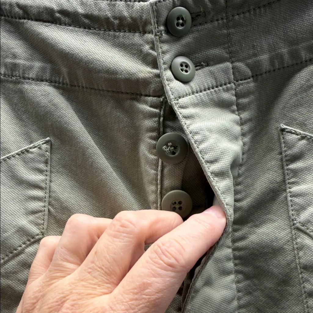 Current Elliott Light Green Button Fly Crop Cargo Pants With Button Ankle Tabs - Image 3