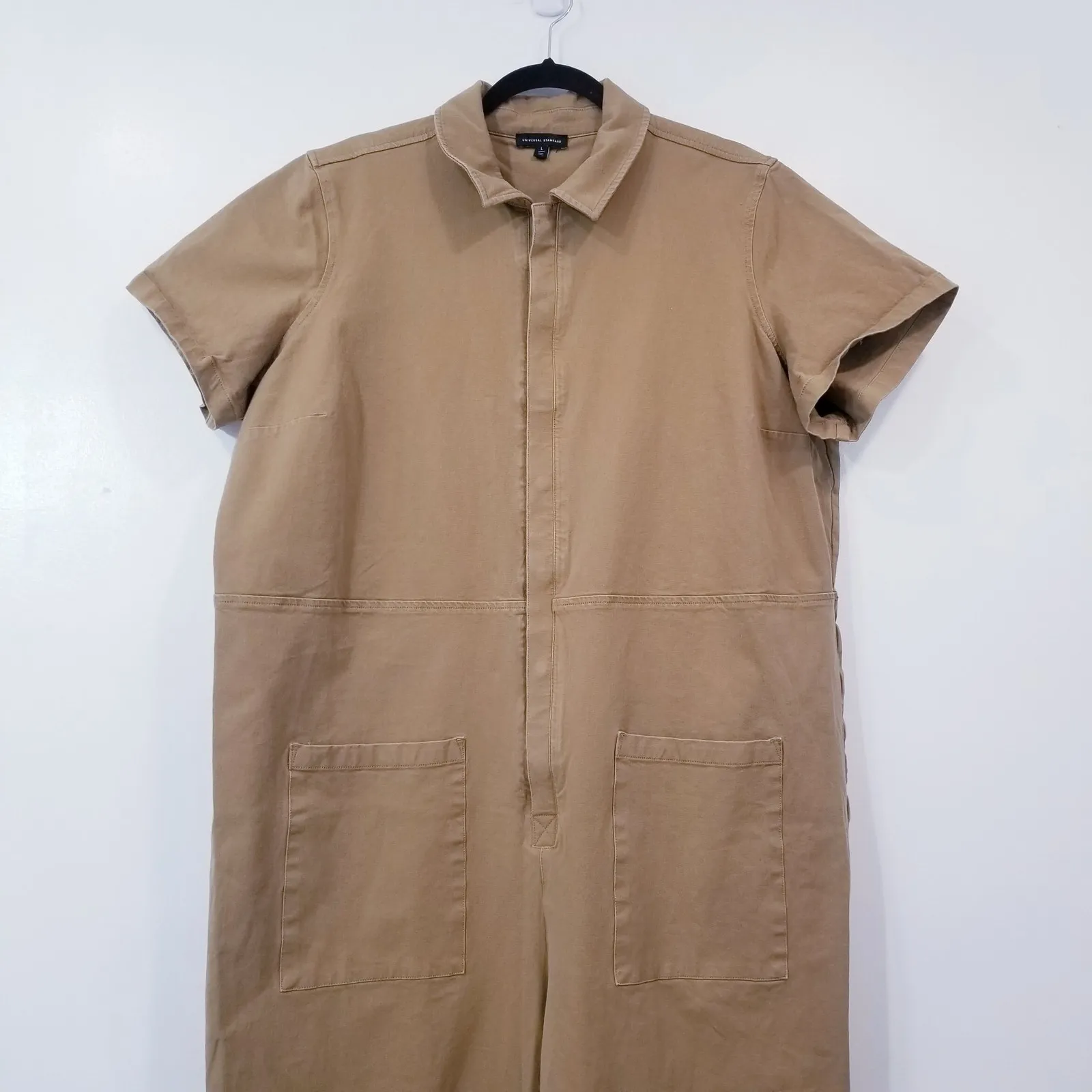 Universal Standard Stretchy Jumpsuit Wide Leg Front Pockets Collared - Image 3