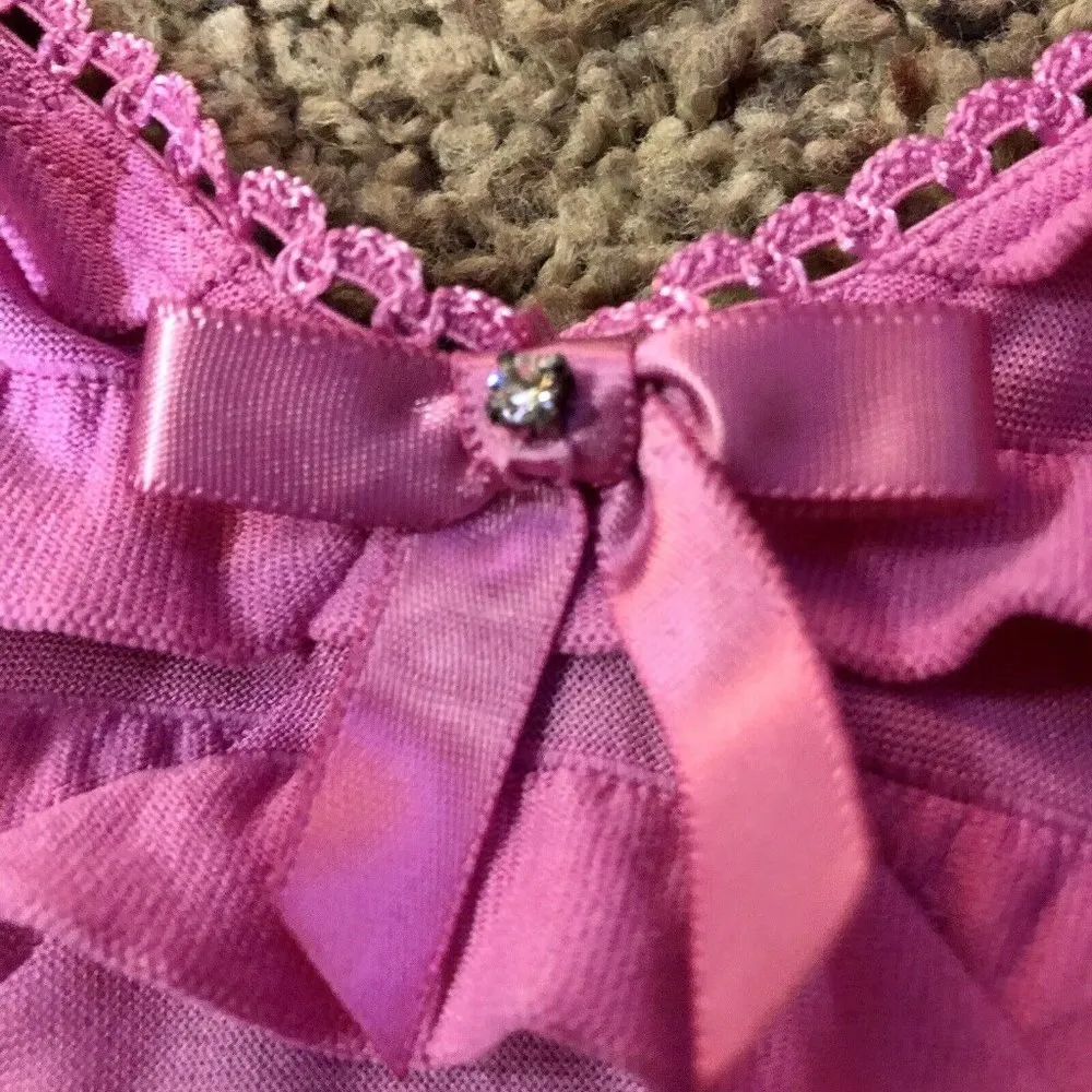 Bisou Bisou Intimates Sexy Nightgown Womens M Used Pink - Image 11